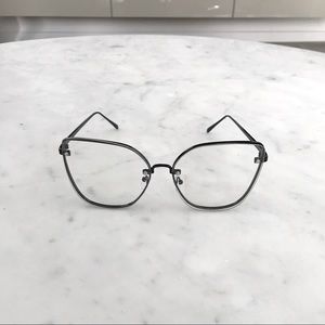 Clear Cat Eye Sunglasses with Black Metal Frames